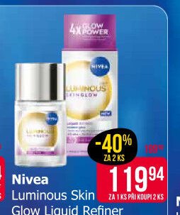 Nivea Luminous Skin Glow Liquid Refiner bezoplachový peeling 100 ml
