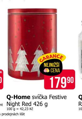 Q-Home svíčka Festive Night Red 426 g