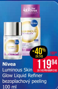 Bezoplachový peeling Liquid Refiner Luminous Skin Glow Nivea
