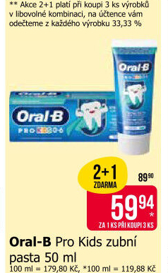 Pasta na zuby dětská Pro Kids Oral-B