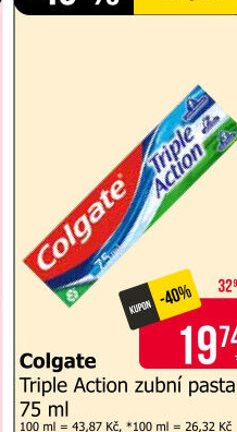 Pasta na zuby Triple Action Colgate