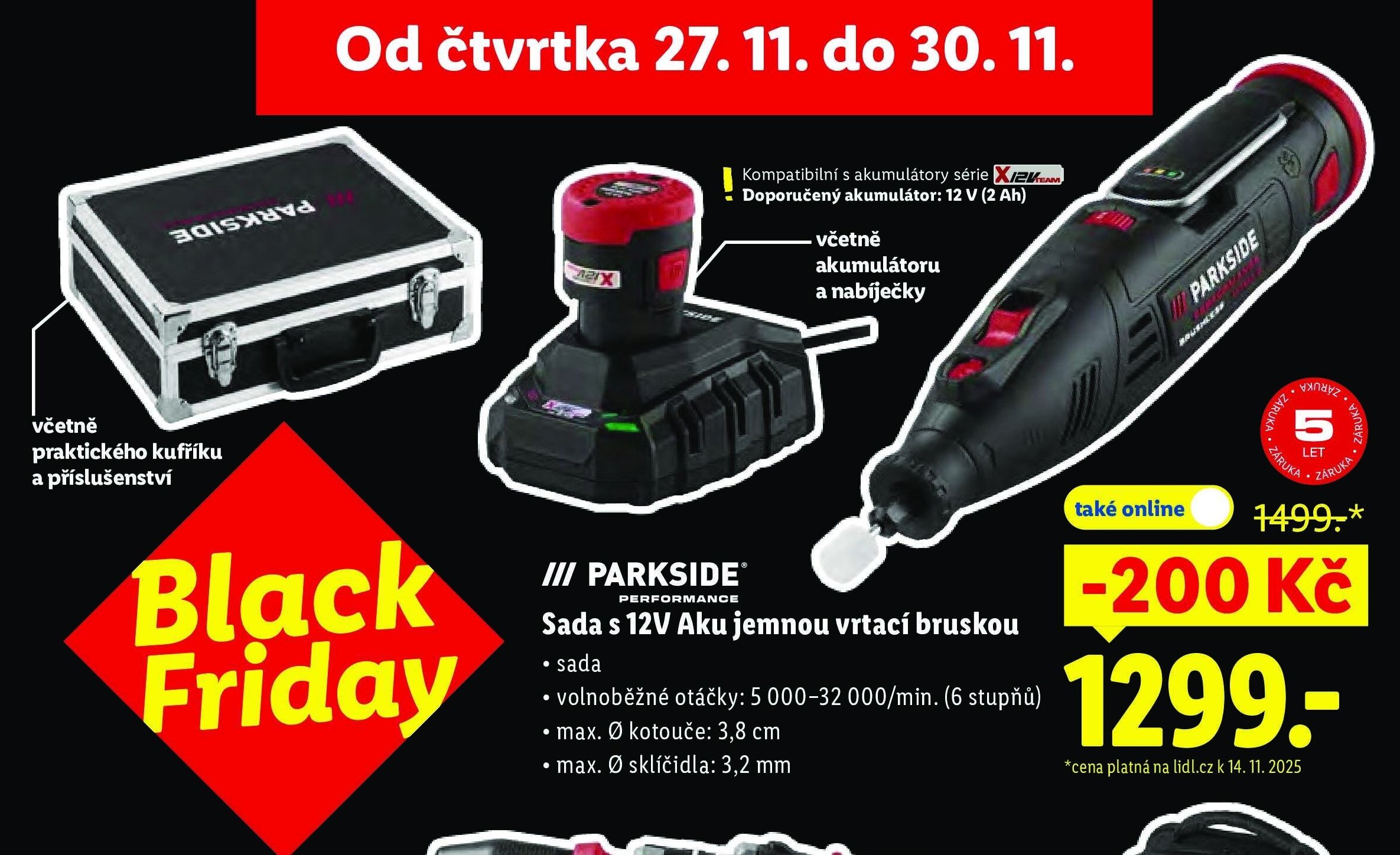 Sada s 12V Aku jemnou vrtací bruskou