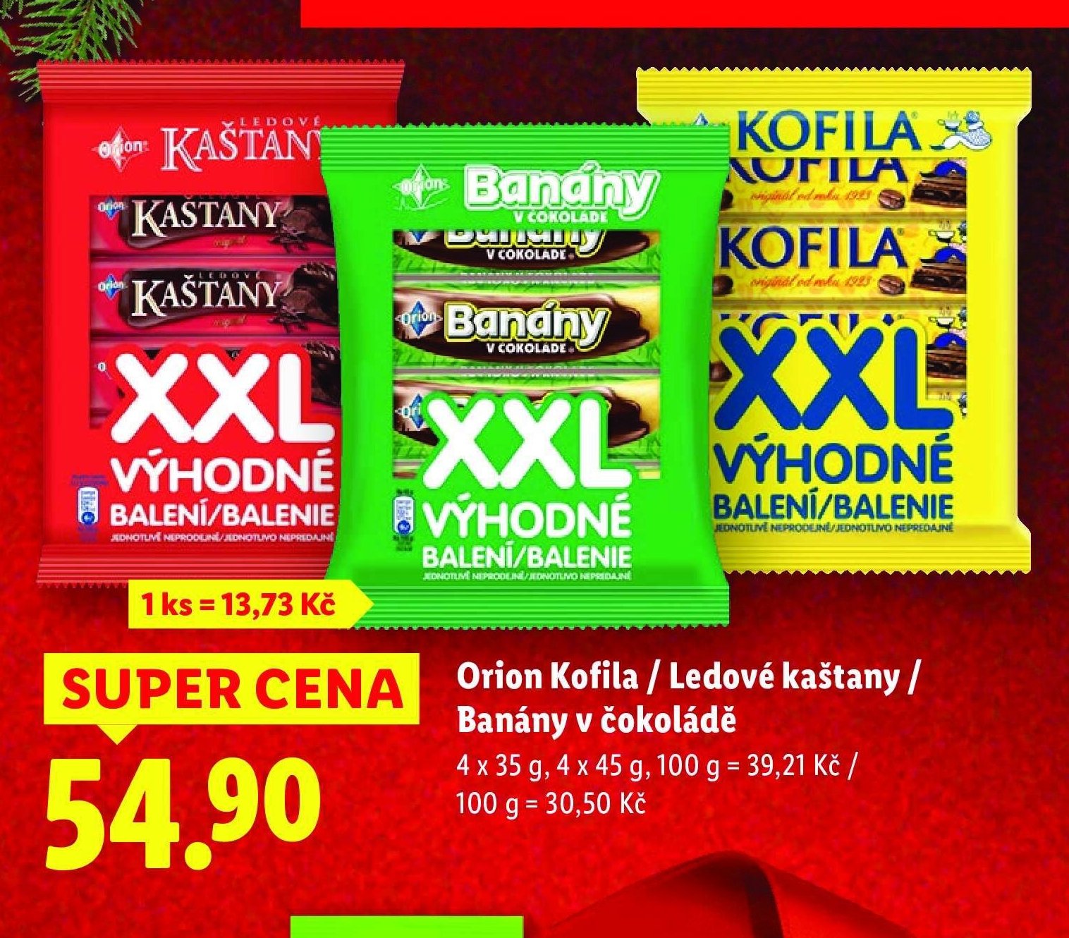 Orion Kofila / Ledové kaštany / Banány v čokoládě - Lidl akcniletaky.com