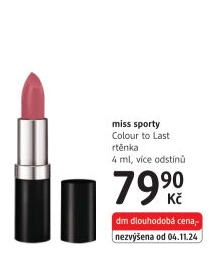 Rtěnka Colour to Last Miss Sporty