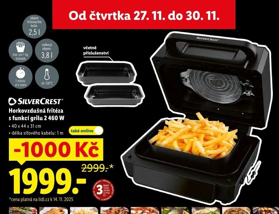 SilverCrest Horkovzdušná fritéza s funkcí grilu 2 460 W - Lidl akcniletaky.com