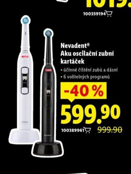 Nevadent Aku oscilační zubní kartáček
