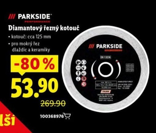 PARKSIDE Diamantový řezný kotouč - Lidl akcniletaky.com