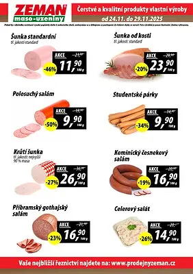 akční leták ZEMAN maso - uzeniny 24.11.2025-29.11.2025
