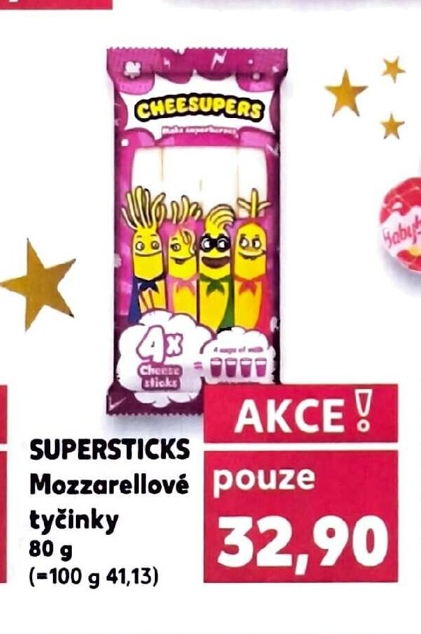 Cheesupers Supersticks mozzarellové tyčinky