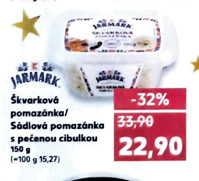JARMARK Škvarková pomazánka/Sádlová pomazánka s pečenou cibulkou 150 g - Kaufland akcniletaky.com