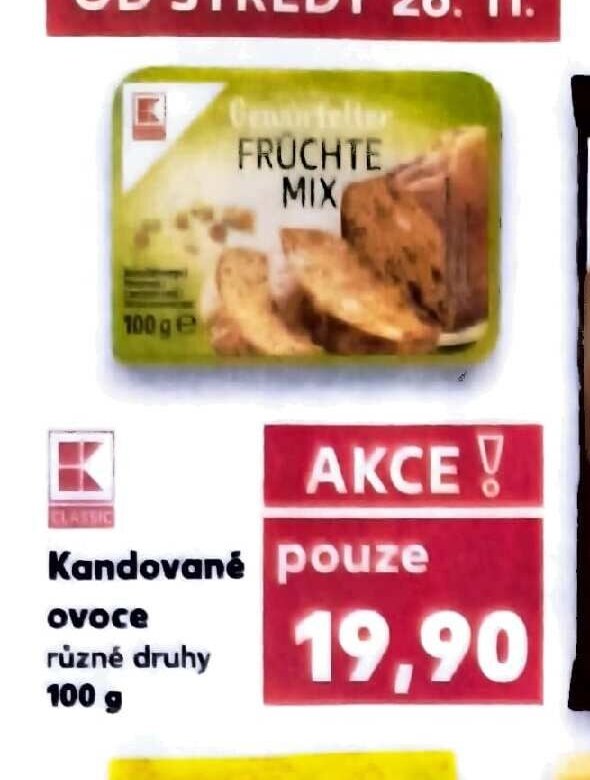 Kandované ovoce různé druhy 100 g