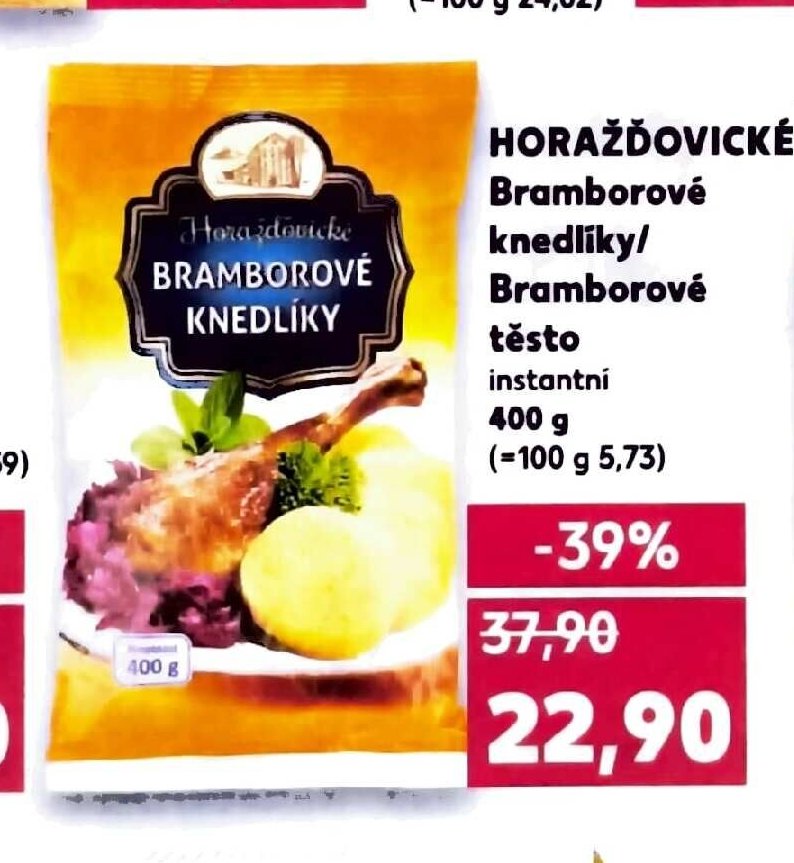 HORAŽĎOVICKÉ Bramborové knedlíky/Bramborové těsto instantní 400 g