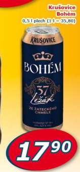 Pivo světlý ležák Bohém Krušovice