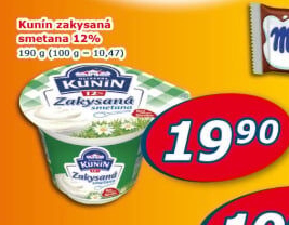 Zakysaná smetana Mlékárna Kunín 12%