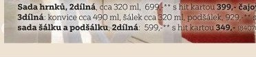 Sada šálku a podšálku, 2dílná