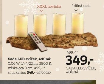 Sada LED svíček, 4dílná