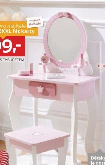 Toaletní stolek s taburetem