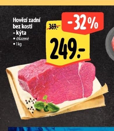 Hovězí zadní bez kosti - kýta