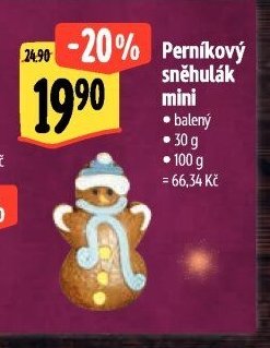 Perníkový sněhulák mini