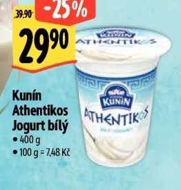 Kunín Athentikos Jogurt bílý