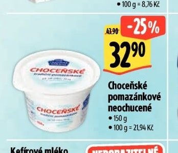 Choceňské pomazánkové neochucené