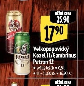 Velkopopovický Kozel 11 / Gambrinus Patron 12