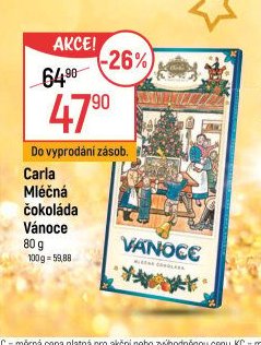 Carla Mléčná čokoláda Vánoce