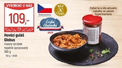 Hovězí guláš ve skle Globus