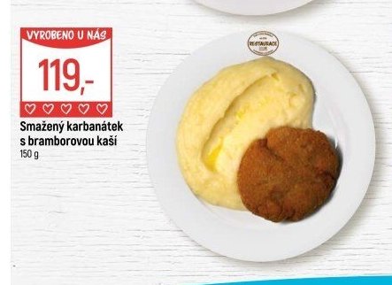 Smažený karbanátek s bramborovou kaší