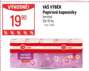 Papírové kapesníčky 4vrstvé Váš Výběr