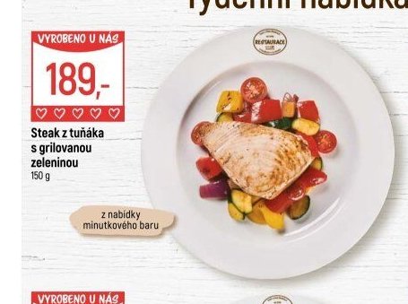 Steak z tuňáka s grilovanou zeleninou