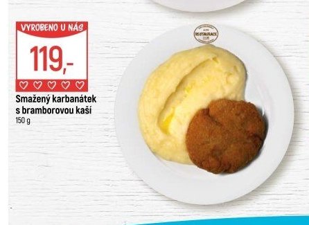 Smažený karbanátek s bramborovou kaší