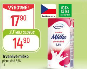 Mléko trvanlivé Pragolaktos - 3,5% plnotučné
