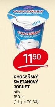 Bílý jogurt smetanový Choceňský