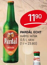 Pivo světlý ležák 11° Echt Pardál