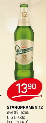 Pivo světlý ležák 12° Staropramen