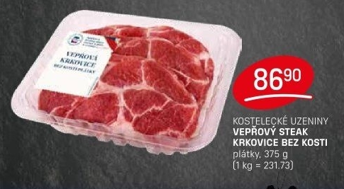 Vepřová krkovice steak bez kosti Kostelecké uzeniny