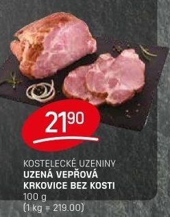 Vepřová krkovice uzená bez kosti Kostelecké uzeniny