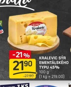 KRALEVIC SÝR EMENTÁLSKÉHO TYPU 45%
