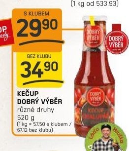 Kečup Dobrý výběr různé druhy 520 g