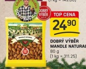 Dobrý výběr mandle natural 80 g