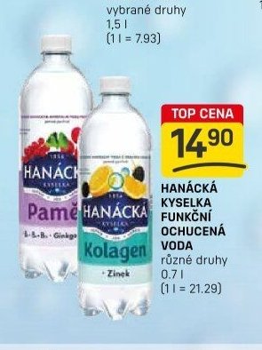 Hanácká kyselka funkční ochucená voda různé druhy 0,7 l