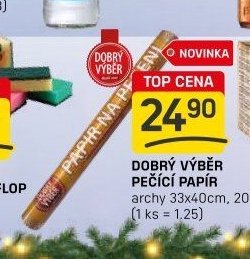 Dobrý výběr pečící papír archy 33x40cm, 20 ks