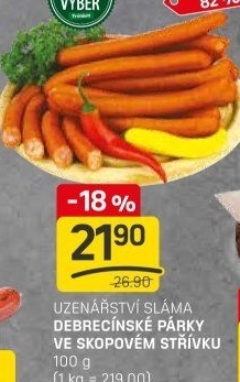 Debrecínské párky Prémium Dobrý Výběr