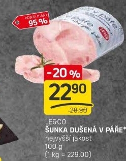 Šunka dušená nejvyšší jakosti LE&