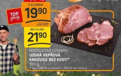 Vepřová krkovice uzená bez kosti Kostelecké uzeniny