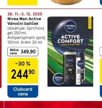 Nivea Men Active Vánoční balíček
