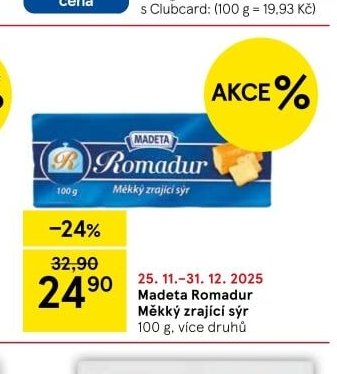 Madeta Romadur Měkký zrající sýr