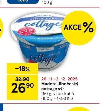 Madeta Jihočeský cottage sýr