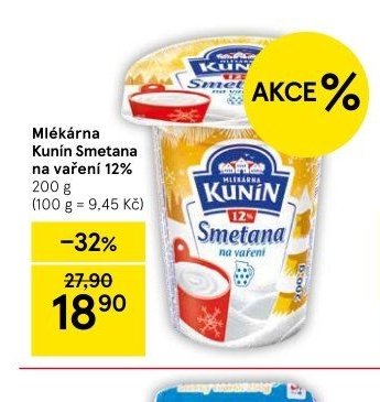 Mlékárna Kunín Smetana na vaření 12%